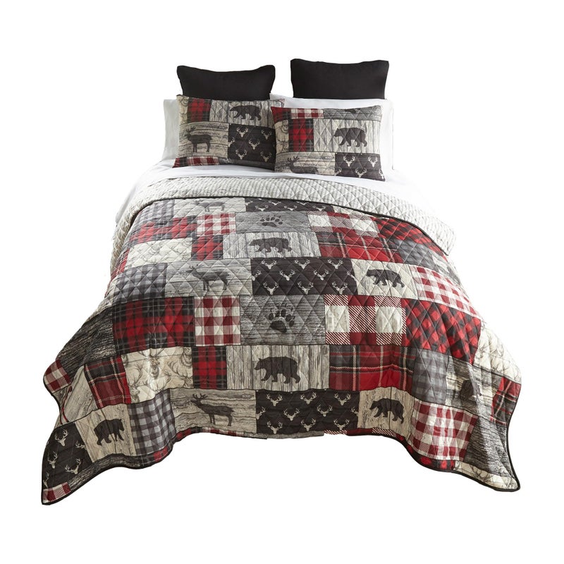 Donna Sharp Full/Queen Bedding Set - 3 Piece - Timber Lodge Quilt Set with Full/Queen Quilt and Two Standard Pillow Shams - Machine Washable - Image 2